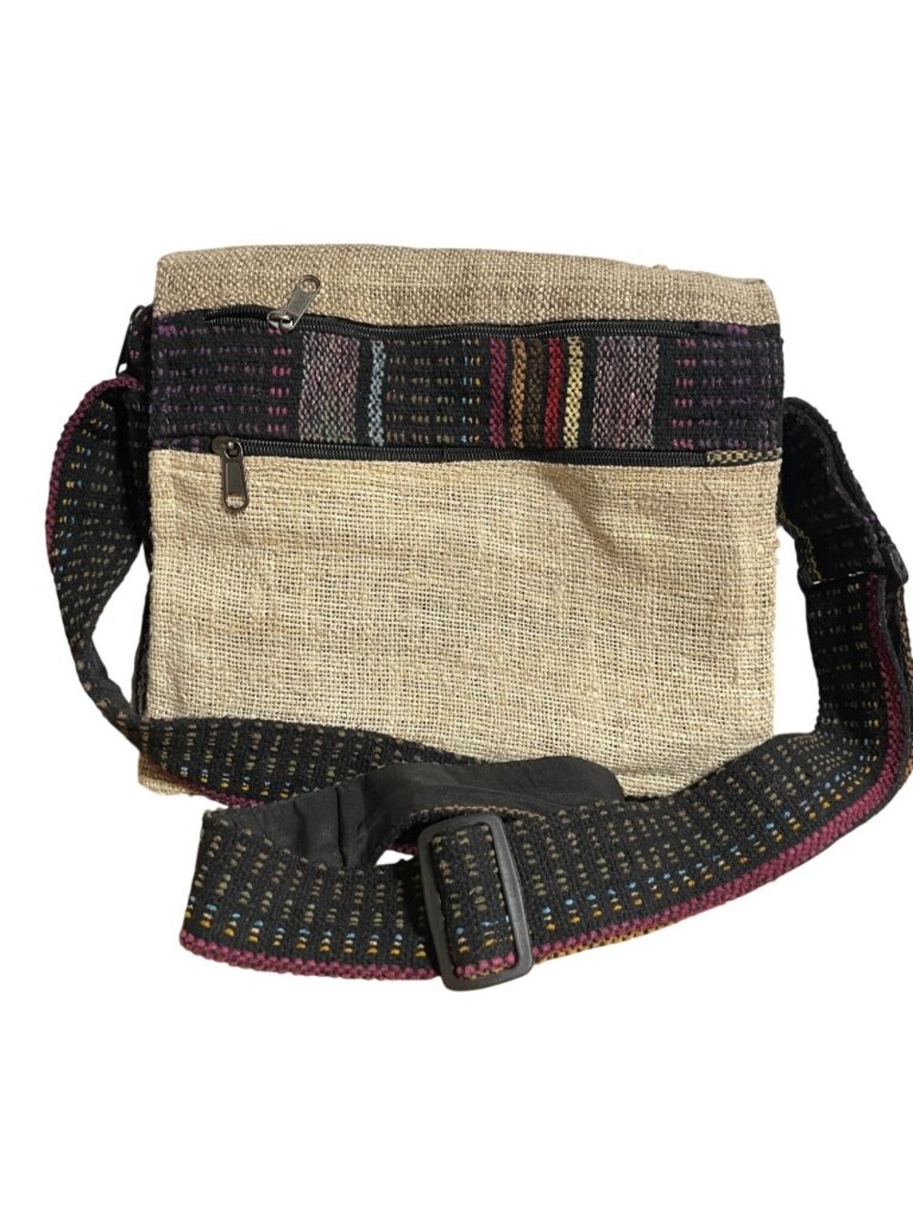 Kathmandu Imports Handmade Hemp Messenger Bag Nepal Boho Hippie Crossbody